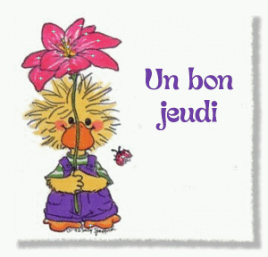 Gif animé Bon jeudi fleur canard